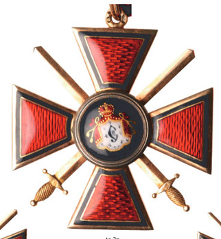 Order of Saint Vladimir, Military Division, II Class Cross by Pavel Ovchnikov (in gold)