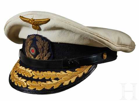 Kriegsmarine White Admiral Rank Visor Cap Profile Left