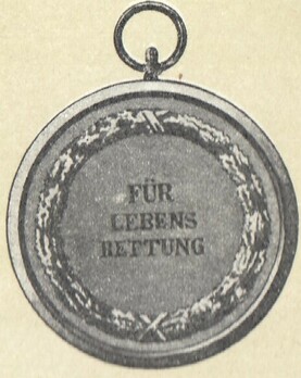 Life Saving Medal, Type IV, in Gold Reverse