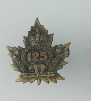 125th Infantry Battalion Other Ranks Collar Badge Obverse