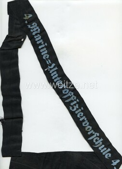 Kriegsmarine 4. Marine-Unteroffiziervorschule Cap Tally Ribbon Obverse