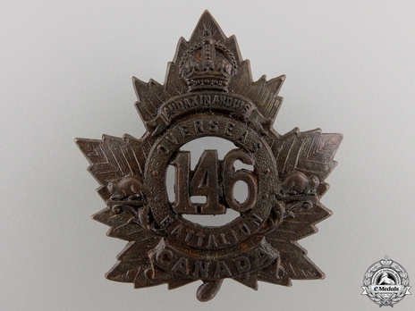 146th Infantry Battalion Other Ranks Cap Badge Obverse