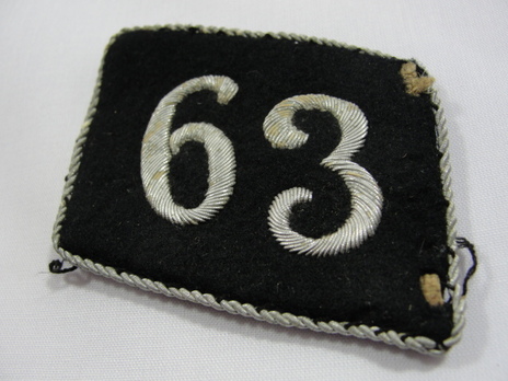 Allgemeine SS 63rd Standarte Unit Collar Tab Obverse