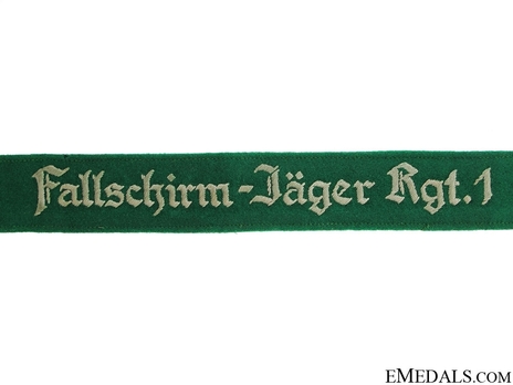 Luftwaffe Fallschirm-Jäger Rgt. 1 Cuff Title (EM version) Obverse