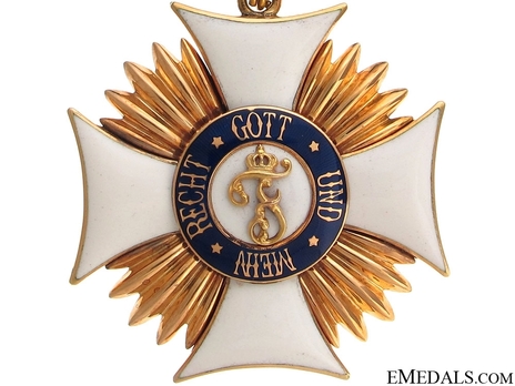 Friedrich Order, Type II, Civil Division, II Class Commander (in gold) Reverse