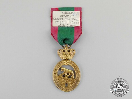 Order of Albert the Bear, I Class Knight (with crown, in silver gilt) Reverse