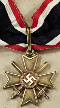 Golden Knight's Cross of the War Merit Cross with Swords, by Deschler Obverse