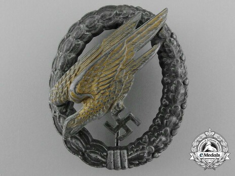 Luftwaffe Paratrooper Badge, by F. Linden (in zinc) Obverse