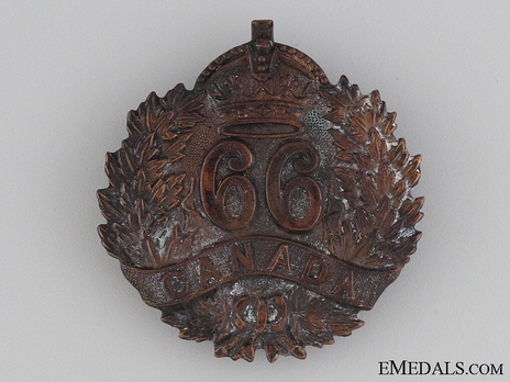 66th Infantry Battalion Other Ranks Cap Badge Obverse