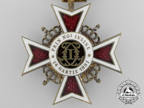 Order of the Romanian Crown, Type I, Knight's Cross Obverse