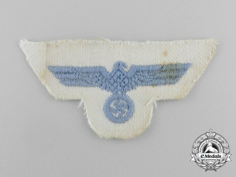 Afrikakorps Kriegsmarine Blue On White Cloth Cap Eagle Insignia Obverse