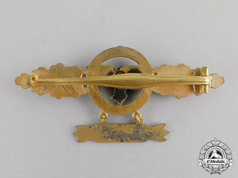 Transport & Glider Clasp, in Gold (with "200" pendant) Reverse