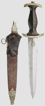 Allgemeine SS M33 Early Pre-RZM Mark Service Dagger (by Richard Abraham Herder) Reverse with Scabbard