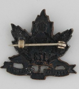 173rd Infantry Battalion Other Ranks Collar Badge Reverse