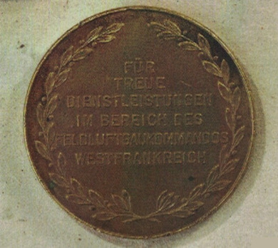 Air District Plaque of Field Air District Command Western France Reverse