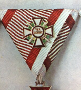 Military Merit Cross, Type II, Military Divison, Miniature I Class Cross (with II Class War Decoration and Silver Swords)  Obverse