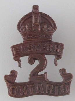 2nd Infantry Battalion Other Ranks Collar Badge (Overlay) Obverse