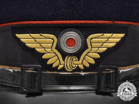 Reichsbahn 1941 Pattern Pay Group Lower Ranks Visor Cap Winged Wheel Detail