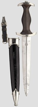 Allgemeine SS M33 RZM Marked Service Dagger (by Eickelnberg & Mack) Reverse with Scabbard