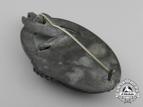 Panzer Assault Badge, in Silver, by Unknown Maker: AS in Triangle Reverse