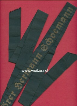 Kriegsmarine Zerstörer Hermann Schoemann Cap Tally Ribbon Obverse