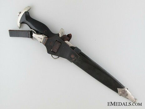 Allgemeine SS M33 RZM Marked Service Dagger (by Unknown Maker 285) Reverse in Scabbard