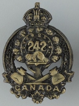 242nd Infantry Battalion Other Ranks Collar Badge Obverse