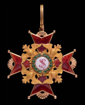 Order of Saint Stanislaus, Type I, Civil Division, IV Class Cross (in gold)