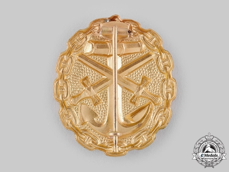 Naval Wound Badge, in Gold (in bronze) Reverse