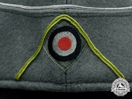 German Army Panzer Grenadier Officer's Field Cap M38 Soutache Detail