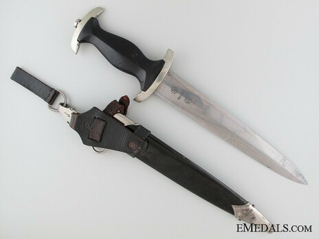 Allgemeine SS M33 RZM Marked Service Dagger (by Unknown Maker 285) Reverse with Scabbard