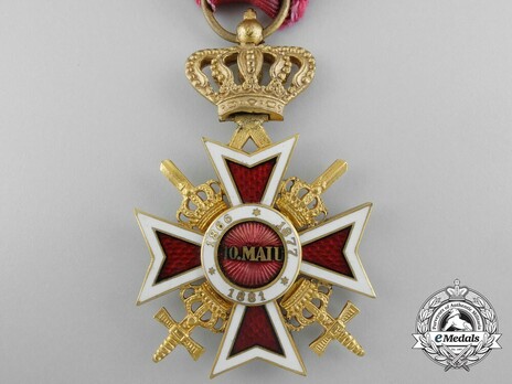 Order of the Romanian Crown, Type II, Military Division, Officer's Cross Reverse