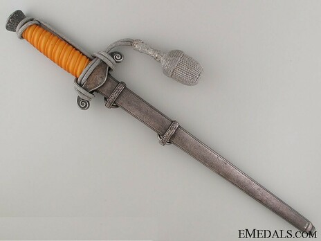 German Army Unmarked Orange Grip Officer’s Dagger Reverse in Scabbard