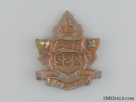 232nd Infantry Battalion Officers Cap Badge Reverse