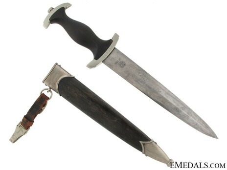 Allgemeine SS M33 Personalised Service Dagger (by Klittermann & Moog; numbered & named) Reverse with Scabbard