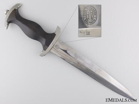 Allgemeine SS M33 Early Pre-RZM Mark Service Dagger (by Carl Eickhorn) Maker Mark