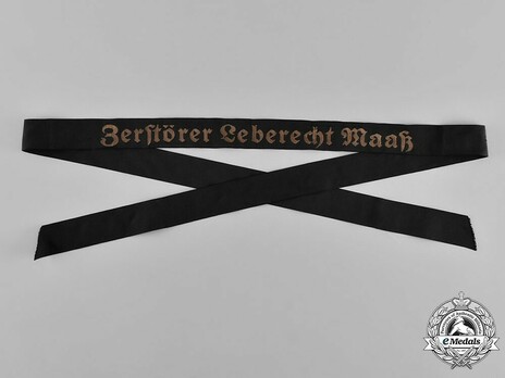 Kriegsmarine Zerstörer Leberecht Maaß Cap Tally Ribbon Obverse