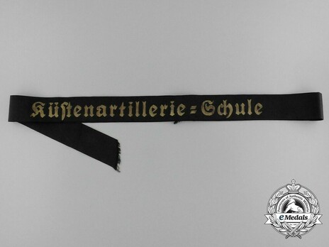 Kriegsmarine Küstenartillerieschule Cap Tally Ribbon Obverse