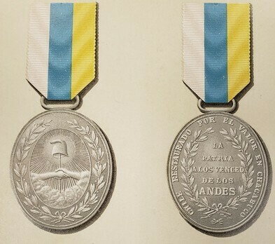 Chacabuco Medal, Type II, Silver Medal Obverse and Reverse