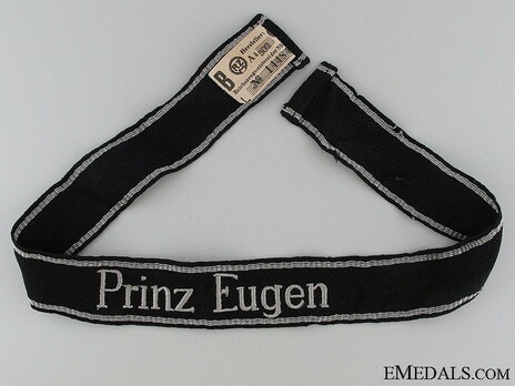 Waffen-SS Prinz Eugen NCO/EM's Cuff Title (RZM machine-embroidered version) Obverse