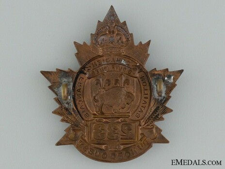 233rd Infantry Battalion Other Ranks Cap Badge Reverse