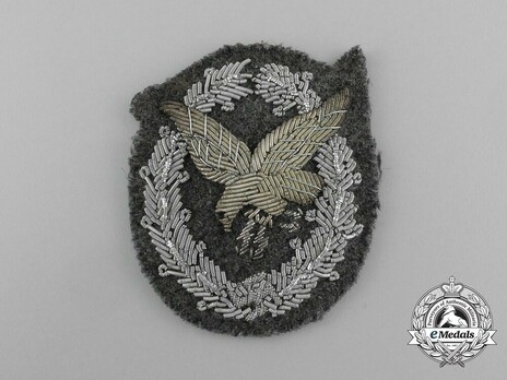 Radio Operator & Air Gunner Badge, in Cloth (in bullion) Obverse