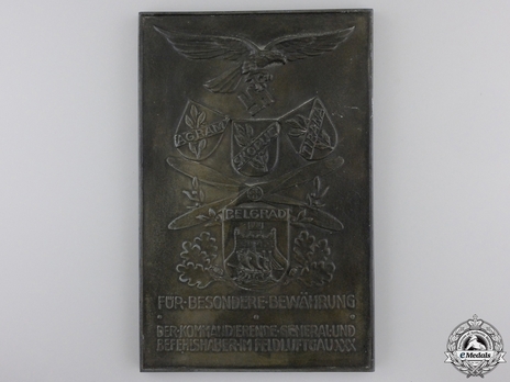 Honour Plaque of Field Air District XXX Obverse 