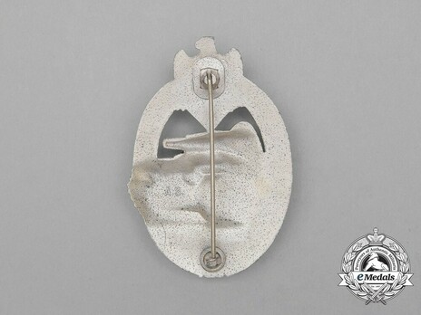 Panzer Assault Badge, in Silver, by Assmann Reverse