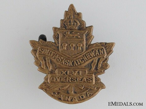 46th Infantry Battalion Other Ranks Collar Badge (Wheat Line Solid) Obverse