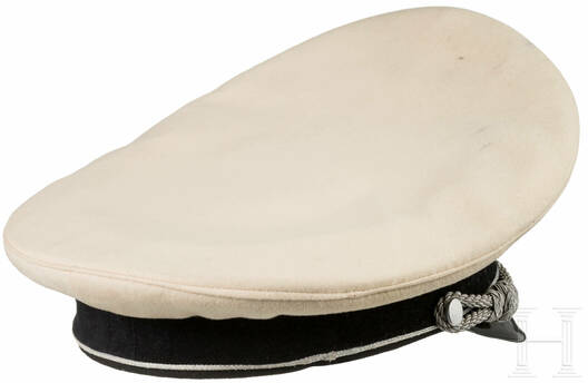 Allgemeine SS General's White Visor Cap Back