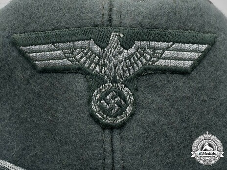 German Army Panzer Grenadier Officer's Field Cap M38 Eagle Detail