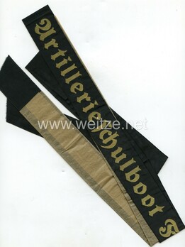 Kriegsmarine Artillerieschulboot Fuchs Cap Tally Ribbon Obverse