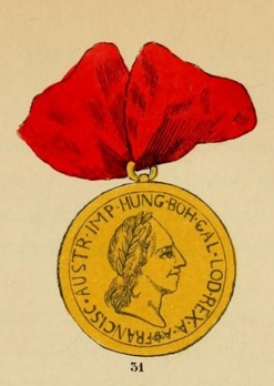 Small Gold Medal (stamped "I.N.WIRT.F.") Obverse