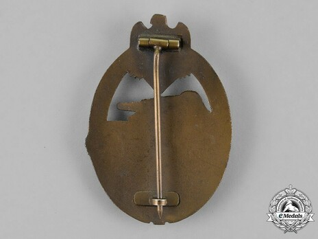 Panzer Assault Badge, in Bronze, by Unknown Maker: So-Called Juncker Reverse